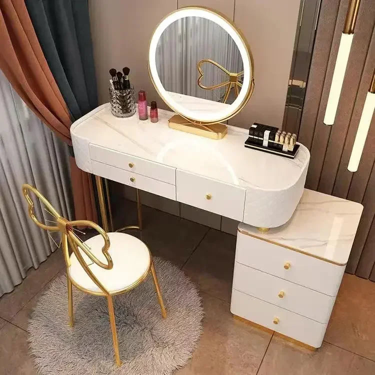 Nordic Makeup Vanity Table With Mirror Dressing Table Dressers For Bedroom Dresser Light Luxury Vanity Desk Bedroom Furniture