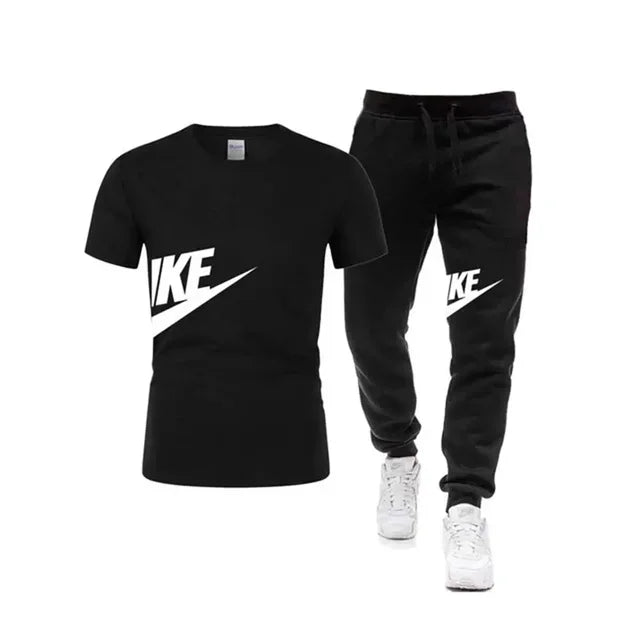 Men's Short sleeve Pants T-shirt, 2 piece set, Comfort, Casual, Fitness, Sports, 2024