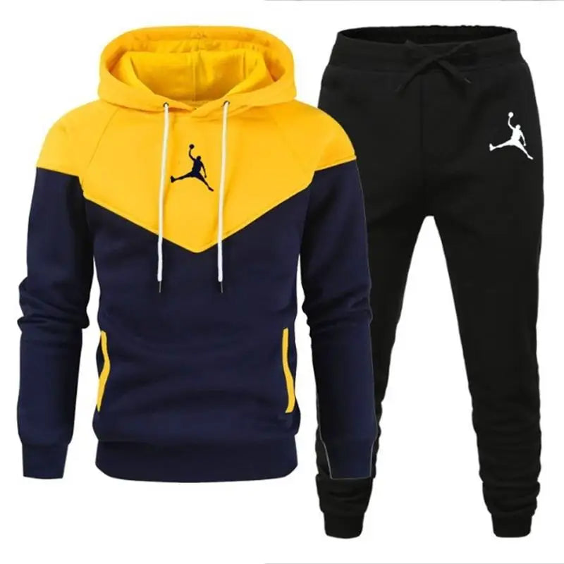 2024 Men's Casual Sportswear, Jogging Suit, Jacket, Hooded Sweatshirt And Sweatpants, Sporty Fashion, 2-Piece Set