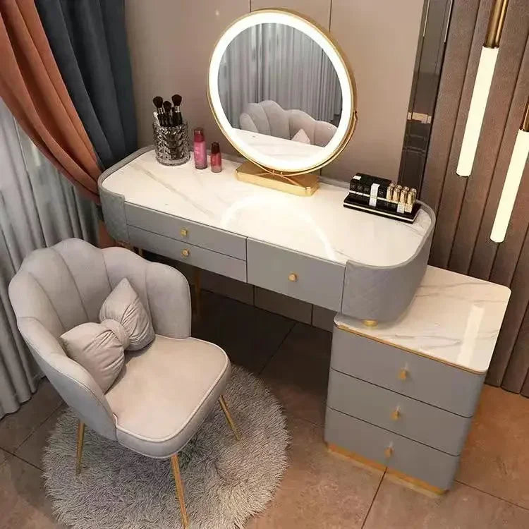 Nordic Makeup Vanity Table With Mirror Dressing Table Dressers For Bedroom Dresser Light Luxury Vanity Desk Bedroom Furniture